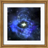 A brilliant star sends out magnetic waves out into surrounding space Fine Art Print