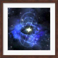 A brilliant star sends out magnetic waves out into surrounding space Fine Art Print