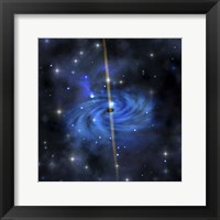 A dense star cluster forms this galaxy out in space Fine Art Print