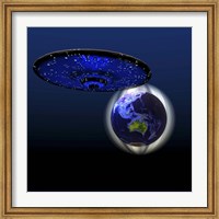 Magnetic Force Field Around Earth and Flying Saucer Fine Art Print