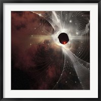 A nebula forms gossamer cobweb like strands in the cosmos Fine Art Print