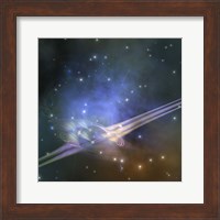 A space phenomenon sends out rays through the cosmos Fine Art Print