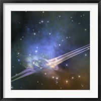 A space phenomenon sends out rays through the cosmos Fine Art Print