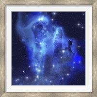 The brilliant blues of this star making nebula shine throughout the cosmos Fine Art Print