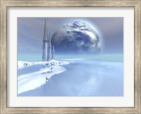 A castle sits near the ocean on this beautiful world Fine Art Print