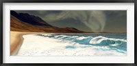 White surf comes into shore from a waterspout Fine Art Print