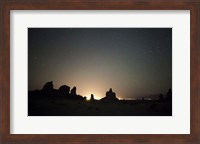 Large tufa formations at Trona Pinnacles against a backdrop of stars Fine Art Print
