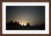 Large tufa formations at Trona Pinnacles against a backdrop of stars Fine Art Print