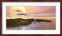 A futuristic world on another planet Fine Art Print