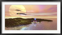 A futuristic world on another planet Framed Print