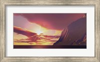 The sun blazes with its dying embers before sunset Fine Art Print