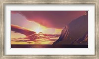The sun blazes with its dying embers before sunset Fine Art Print