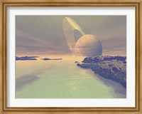 The landscape of Titan, one of Saturn's moons Fine Art Print