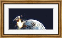 Apocalyptic illustration of Earth exploding from the inside Fine Art Print