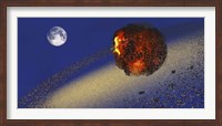 The Earth lays in ruins after an asteriod hits the planet Fine Art Print