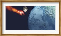 The Earth is about to be hit by an unknown white hot asteroid Fine Art Print