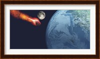 The Earth is about to be hit by an unknown white hot asteroid Fine Art Print