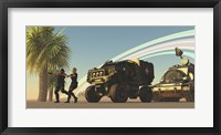 Two Special Forces personnel draw their guns on a distant planet Fine Art Print