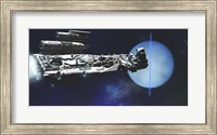 A exploratory spaceship from Earth comes to investigate the planet of Neptune Fine Art Print