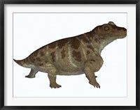 Keratocephalus, a semi-aquatic dinosaur from the Permian Age Fine Art Print