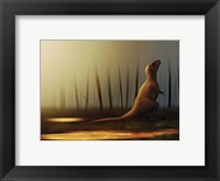 Tyrannosaurus rex sunbathing after the rain Fine Art Print