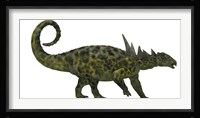 Sauropelta was a heavily armored dinosaur from the Cretaceous Period Framed Print