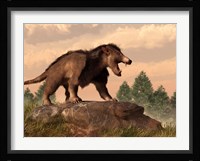 An Arctocyon on a rock Fine Art Print