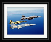 Three F-5E Tiger II fighter aircraft in flight Fine Art Print