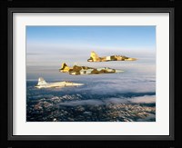 Four F-5 Tiger II's fly above Southern California Fine Art Print