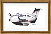 Cartoon illustration of a Beechcraft King Air Fine Art Print