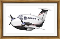 Cartoon illustration of a Beechcraft King Air Fine Art Print