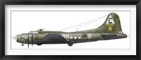 Illustration of a Boeing B-17F Knockout Dropper aircraft Fine Art Print