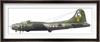 Illustration of a Boeing B-17F Knockout Dropper aircraft Fine Art Print