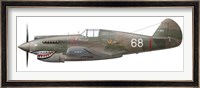 Illustration of a Curtiss P40-C Warhawk of the Flying Tigers Fine Art Print