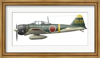Illustration of a Mitsubishi A6M2 Zero fighter plane Fine Art Print