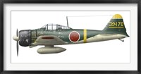 Illustration of a Mitsubishi A6M2 Zero fighter plane Fine Art Print