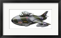 Cartoon illustration of a Royal Air Force Hawker Hunter F6 Fine Art Print