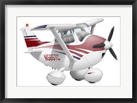 Cartoon illustration of a Cessna 182 aeroplane Fine Art Print