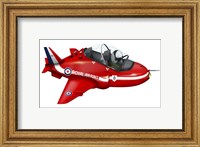 Cartoon illustration of a Royal Air Force Red Arrows Hawk airplane Fine Art Print