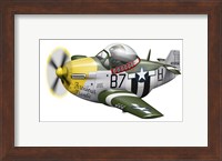 Cartoon illustration of a P-51 Mustang Fine Art Print