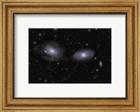 Gravitionaly distorted Galaxies NGC 3169 and NGC 3166 Fine Art Print