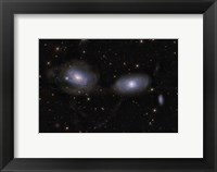 Gravitionaly distorted Galaxies NGC 3169 and NGC 3166 Fine Art Print
