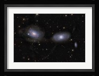 Gravitionaly distorted Galaxies NGC 3169 and NGC 3166 Fine Art Print
