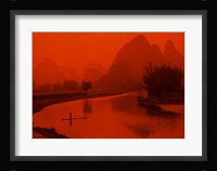 Limestone Mountains, Li River Fishermen, Yangshou, Guilin, China Fine Art Print