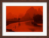Limestone Mountains, Li River Fishermen, Yangshou, Guilin, China Fine Art Print