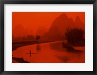 Limestone Mountains, Li River Fishermen, Yangshou, Guilin, China Fine Art Print