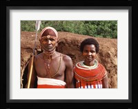 Maasai Couple in Traditional Dress, Kenya Fine Art Print
