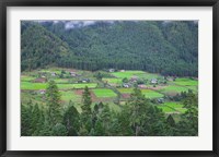 Houses and Farmlands in the Phobjikha Valley, Bhutan Fine Art Print