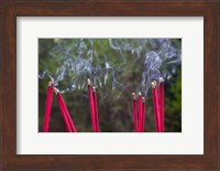 Incense Burning in the Temple, Luding, Sichuan, China Fine Art Print