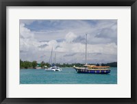 Indian Ocean, Seychelles, Praslin, Sailboats Fine Art Print